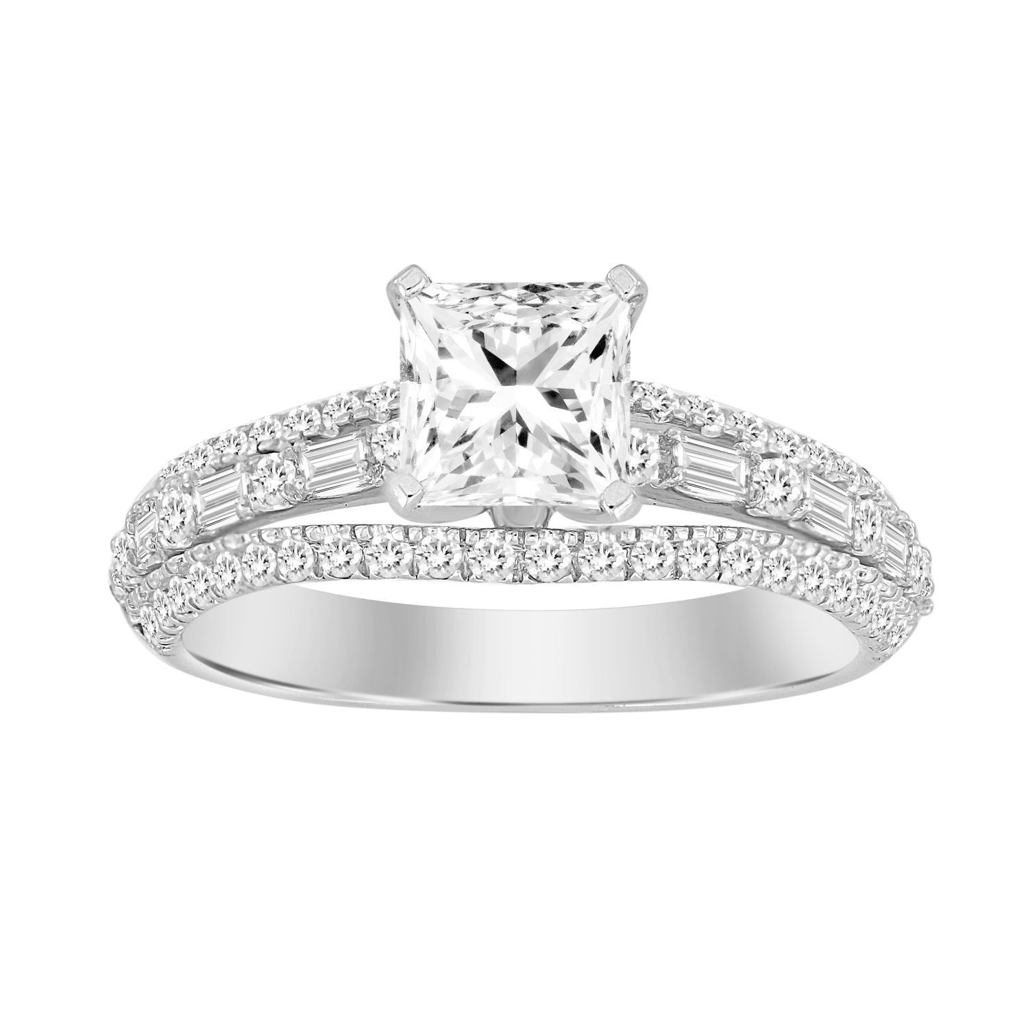 Quality Gold 14k White Gold Semi-Mount Diamond Engagement Ring