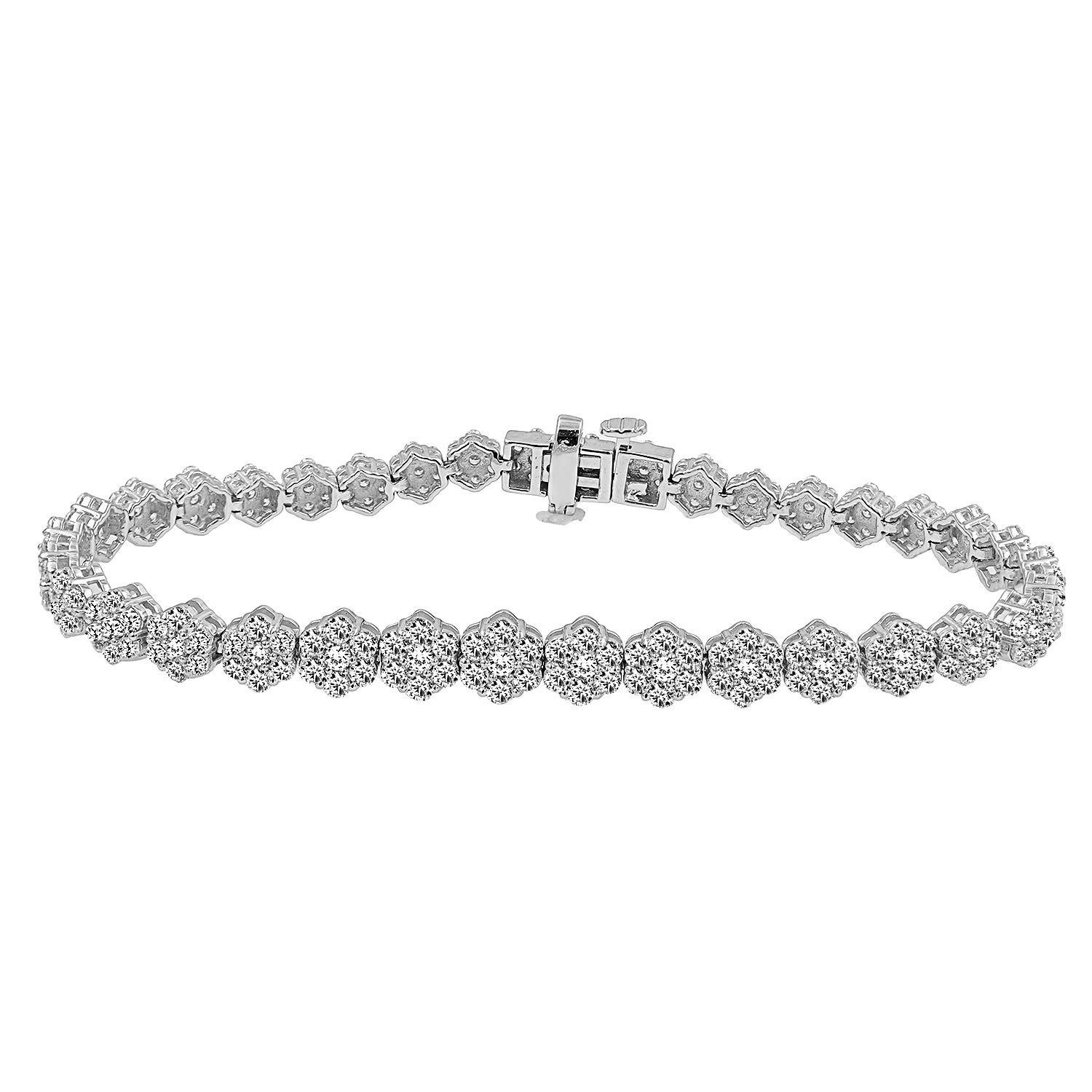 5 1/2ct Black Diamond Tennis Bracelet 14k White Gold 7 -  Finland