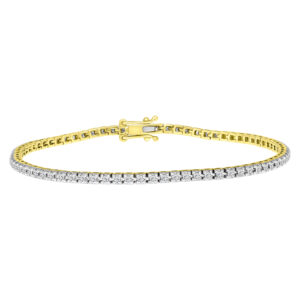 LADIES BRACELET 1.00CT ROUND DIAMOND 14K YELLOW GOLD(SI QUALITY)