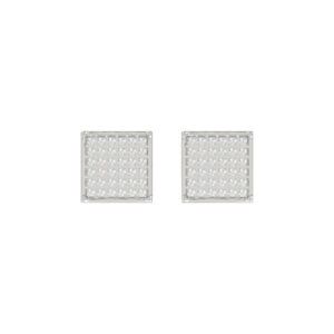 Sterling Silver White 0.25CT Round Diamond Yuva Square Cluster Earrings Women’S Fine Jewelry
