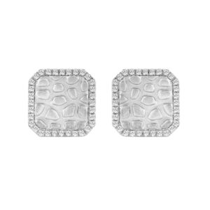 0.16 Ct Round Diamond Halo Earrings For Women Sterling Silver Stylish Jewelry Gift