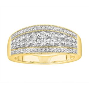LADIES BAND 0.50CT ROUND DIAMOND 10K YELLOW GOLD - Image 1