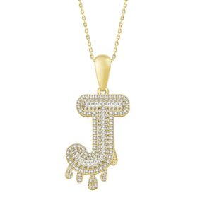 MEN'S CHARM 0.33CT ROUND DIAMOND 10K YELLOW GOLD - Image 1