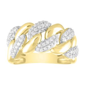 LADIES RING 0.50CT ROUND DIAMOND 10K YELLOW GOLD