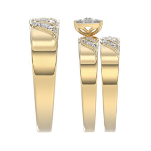 LADIES TRIOS SET 0.33CT ROUND DIAMOND 10K YELLOW GOLD - Image 3