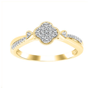 LADIES RING 0.15CT ROUND DIAMOND 14K YELLOW GOLD - Image 1