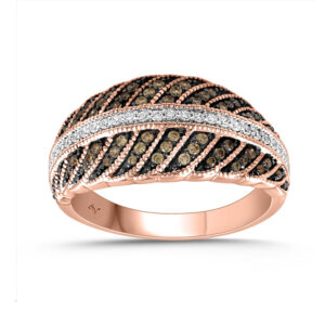 LADIES RING 0.50CT DARK BROWN/BLUE DIAMOND 14K ROSE GOLD - Image 1