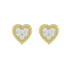 LADIES EARRINGS 0.20CT ROUND DIAMOND 14K YELLOW GOLD