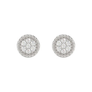 LADIES EARRINGS 0.20CT ROUND DIAMOND 14K WHITE GOLD - Image 1