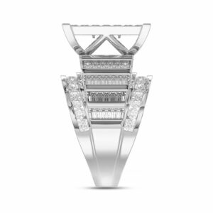 LADIES RING 4.00CT ROUND/PRINCESS/BAGUETTE DIAMOND 10K WHITE GOLD - Image 3