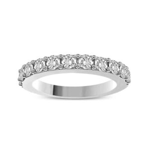 LADIES BAND 1.00CT ROUND DIAMOND 14K WHITE GOLD - Image 1